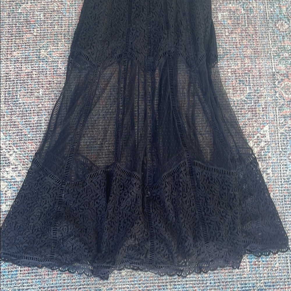 Gianni Bini Black Sheer Lace Maxi Dress - Picture 6 of 10